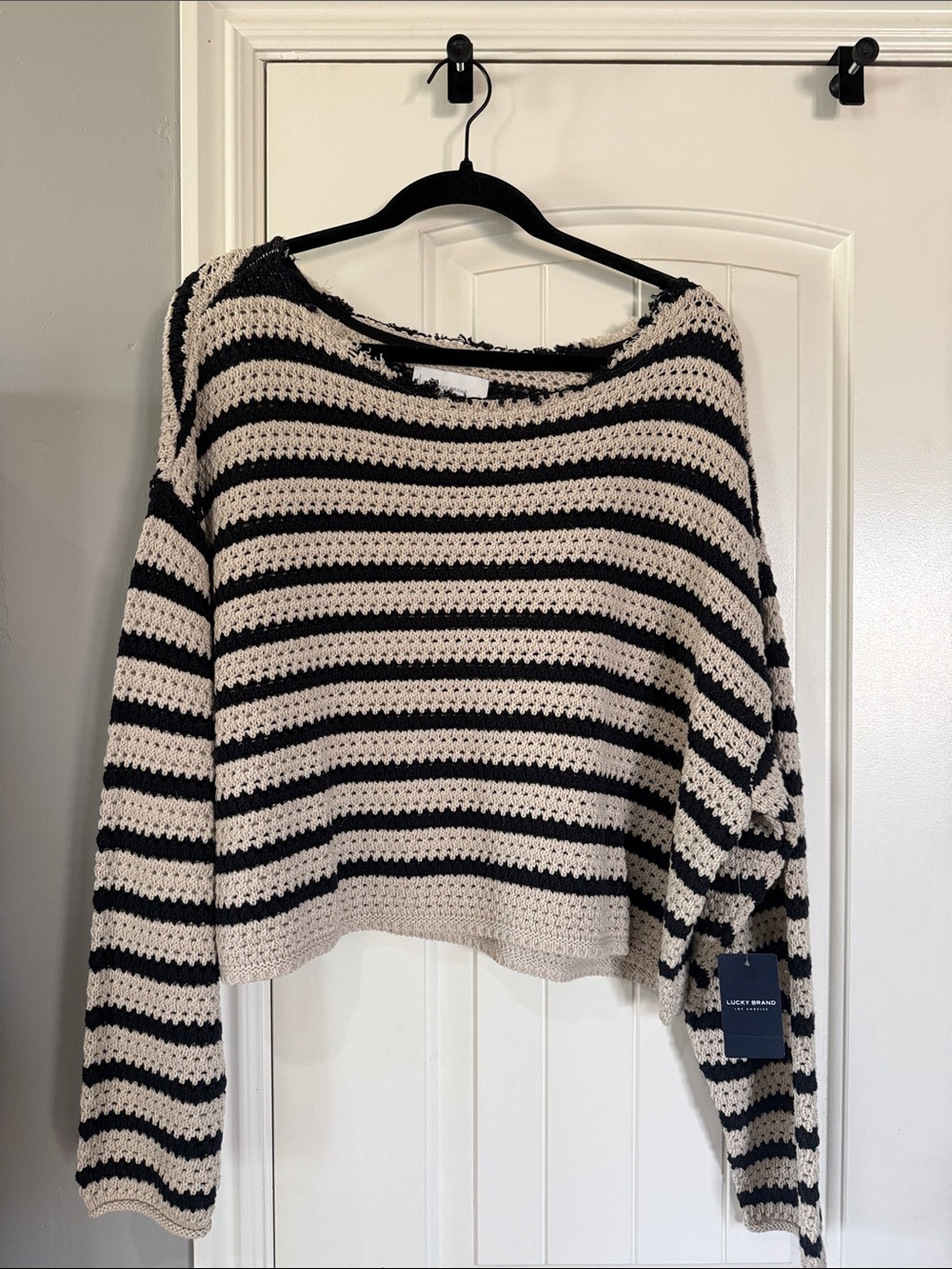 Lucky Brand Pointelle Striped Sweater
